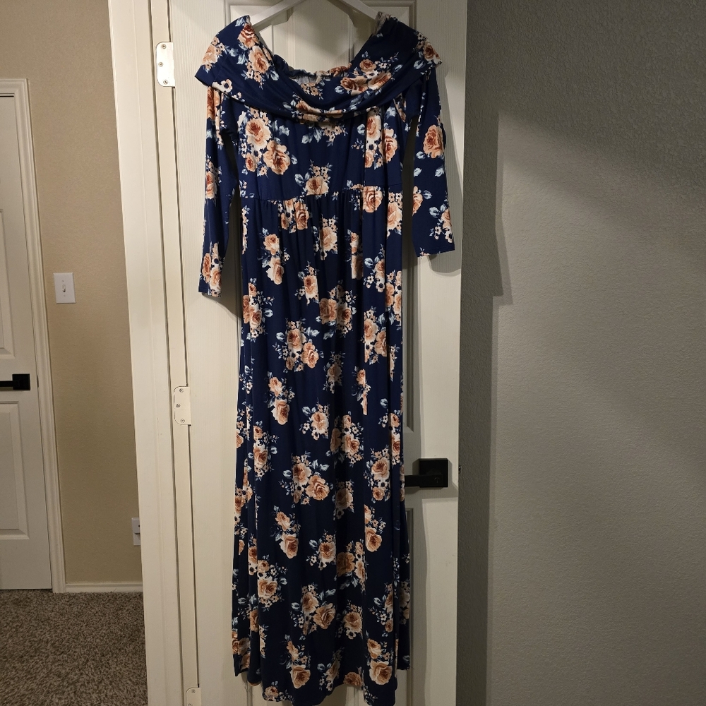 Pinkblush, off the shoulder, maternity maxi dress